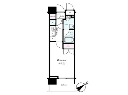 パレステュディオ芝浦シティ(1K/5階)の間取り写真