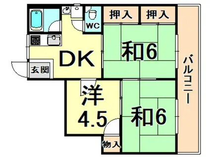 ミドリビル(3DK/4階)の間取り写真