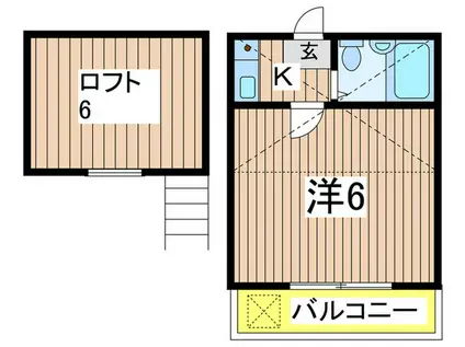 ジュネパレス稲毛第4(1K/1階)の間取り写真
