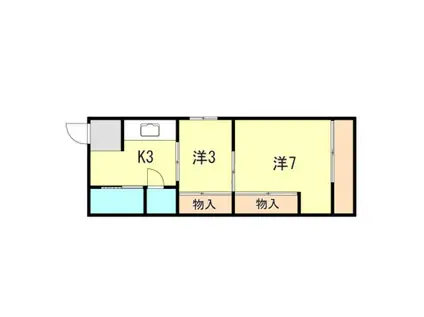 ハイツアワジ(2K/2階)の間取り写真