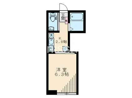 LOTUSひばりヶ丘(1K/2階)の間取り写真