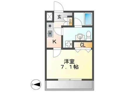 AMBER HOUSE JINGU(1K/7階)の間取り写真