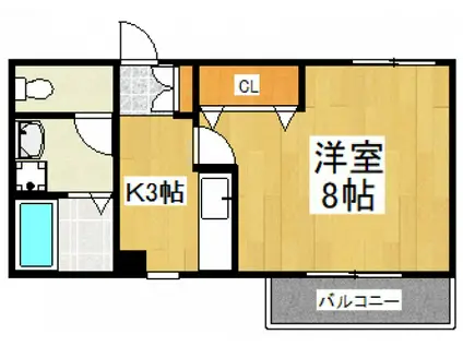 セレナーデ(1K/1階)の間取り写真