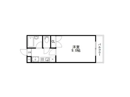 カサ・イナバ(1K/2階)の間取り写真