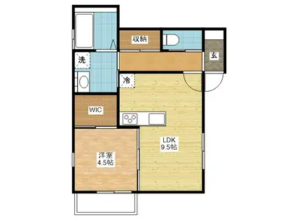 SIGNPOST出雲(1LDK/1階)の間取り写真