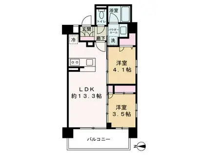 プレサンス レイズ 新梅田C(2LDK/8階)の間取り写真