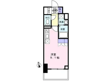 渡幸ベルメゾン五橋(ワンルーム/3階)の間取り写真