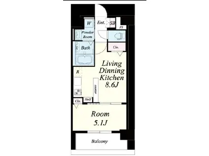 フィーノ南福岡(1LDK/7階)の間取り写真