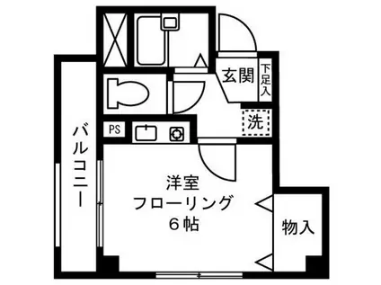 ロイヤルヒルズ忠生(ワンルーム/1階)の間取り写真
