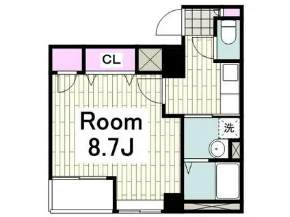 メゾンドヴェルディ(1K/6階)の間取り写真