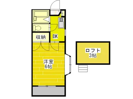 モーリックス山地(1K/1階)の間取り写真