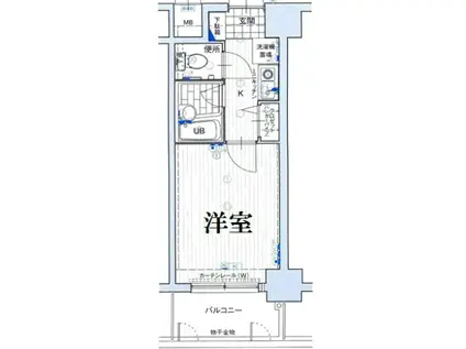 エスリード新神戸(1K/3階)の間取り写真