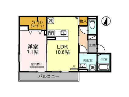 CITRINE(1LDK/2階)の間取り写真