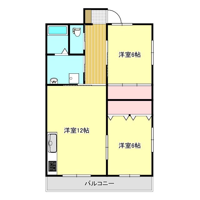 ガーデンコート・パミエC(2LDK/2階)の間取り写真
