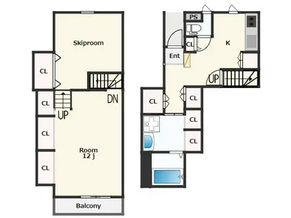 ココカラハウス川内III(1SK/1階)の間取り写真