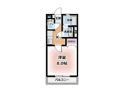 カトルセゾンミセ(1K/2階)の間取り写真