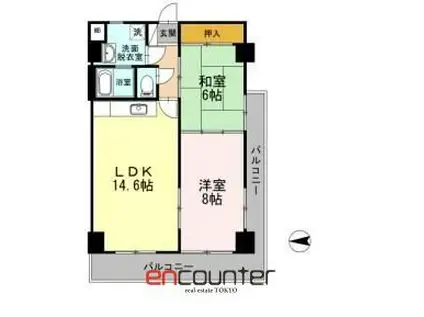 フリーダム光が丘II(2LDK/5階)の間取り写真