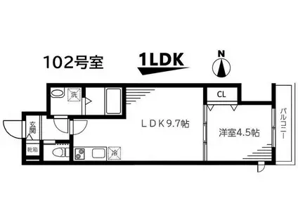 コンフォール王子神谷(1LDK/1階)の間取り写真