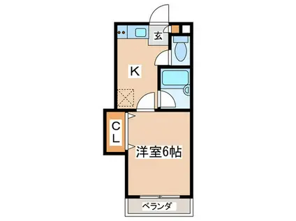 イースタンヒル(1K/1階)の間取り写真