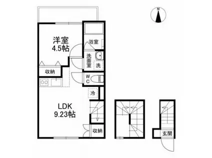 LAZO SALTO KOIWA(1LDK/3階)の間取り写真