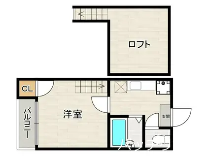 グレイス竹下(1K/2階)の間取り写真