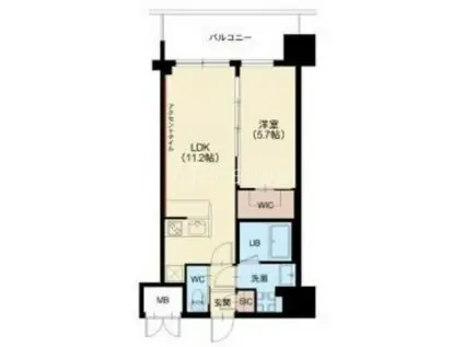 グランカーサ新大阪サウス(1LDK/2階)の間取り写真