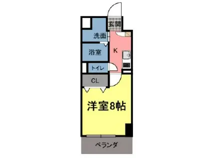 エスプレイスビルド(1K/1階)の間取り写真