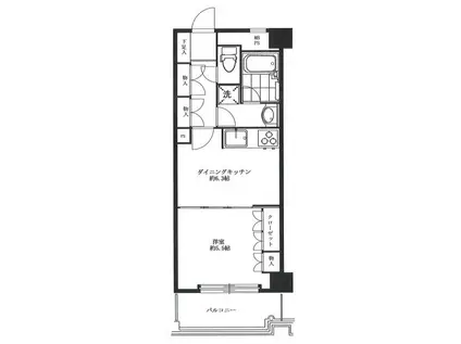 藤和シティホームズ新宿余丁町(1DK/3階)の間取り写真
