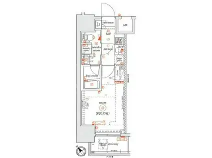 エル・グランジュテ川崎(1K/5階)の間取り写真