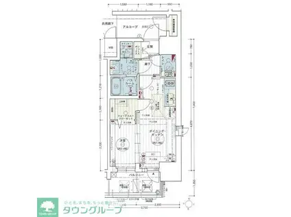 エステムコート名古屋新栄IIアリーナ(1DK/1階)の間取り写真