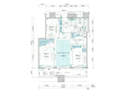 サウスゲートタワー(3LDK/10階)の間取り写真