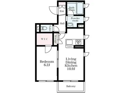 グランポート武蔵小杉(1LDK/3階)の間取り写真