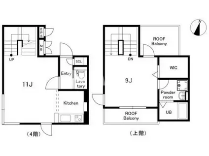 ALERO自由が丘サウス(1LDK/4階)の間取り写真