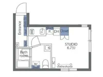 アヴァンタージュ恵比寿(ワンルーム/B1階)の間取り写真