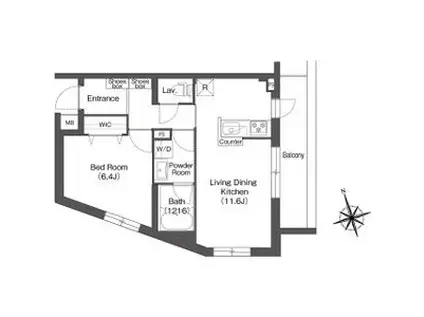 AIFLAT方南町(1LDK/2階)の間取り写真