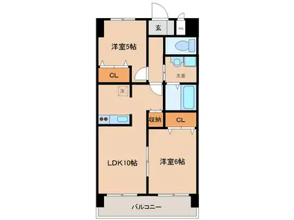 ニューグランドノガミ(2LDK/1階)の間取り写真