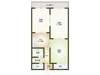 メゾン・ド・池田(3DK/2階)の間取り写真