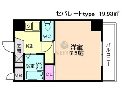 サバーブシティXIII(ワンルーム/2階)の間取り写真