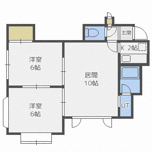 フォーサイト新川(2LDK/2階)の間取り写真