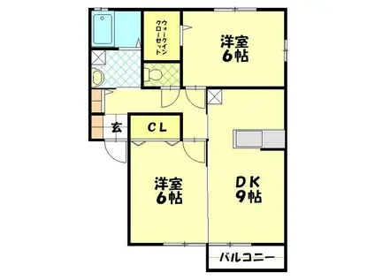 グランドメゾンA(2DK/1階)の間取り写真