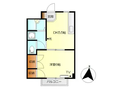 アネックス広(1DK/3階)の間取り写真