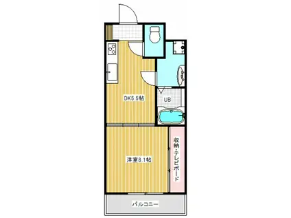 ノーブル平和大通(1DK/5階)の間取り写真