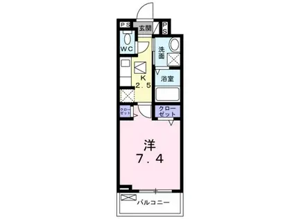 アリエッタ(1K/1階)の間取り写真