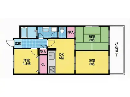 アルファワイ(3DK/3階)の間取り写真