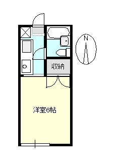 コーポマルヤマ(1K/2階)の間取り写真