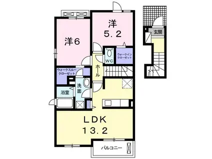 アプランド(2LDK/2階)の間取り写真