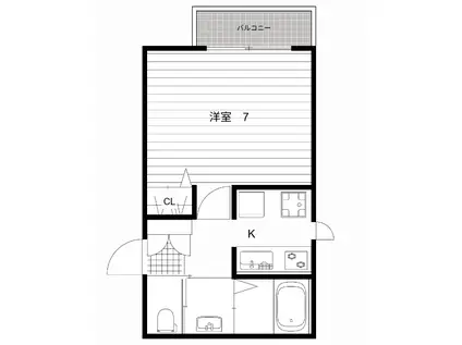 MIHARO(1K/1階)の間取り写真