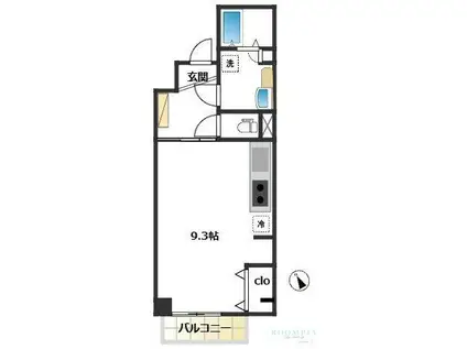 CASA MONTE(ワンルーム/3階)の間取り写真