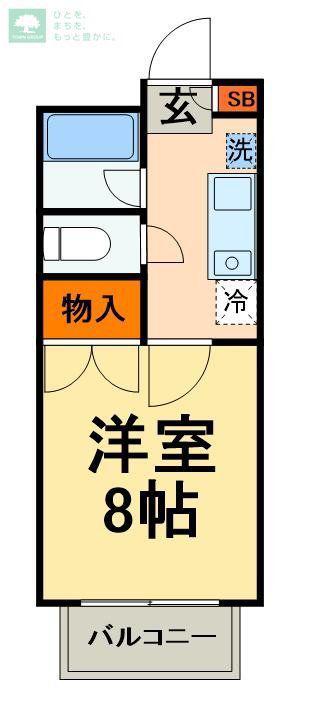 ドゥミル津田沼(1K/1階)の間取り写真
