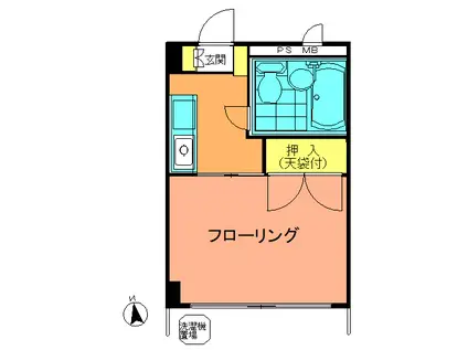 ニューベルハイツ(1K/1階)の間取り写真